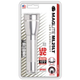 Maglite ML25LT LED 2-Cell C Flashlight, Silver