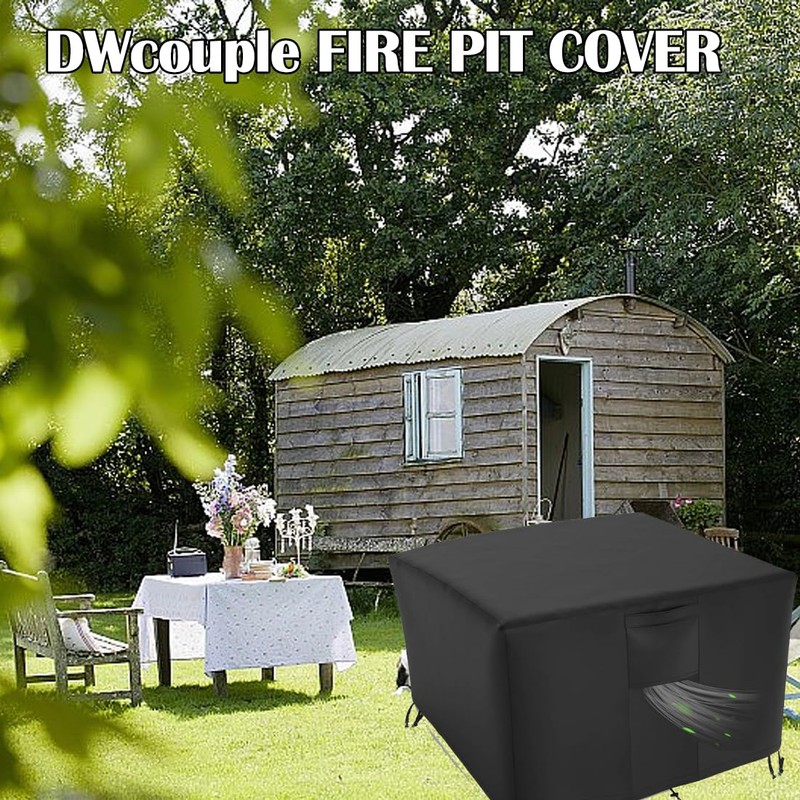 Fire Table Covers Square,Waterproof Outdoor Fire Pit Cover, 420D Heavy