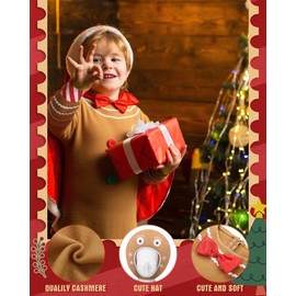 Fourluoo Gingerbread Man Costume for Kids Christmas Home Clothing Gingerbread Outfit Winter Bodysuit Hooded(Boys,7-9 Years)