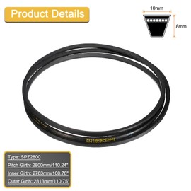 QUARKZMAN SPZ2800 Keilriemen 8 x 2800, Förderbänder aus Gummi für Automotor, Industrielle Ausrüstung, Mechanismus