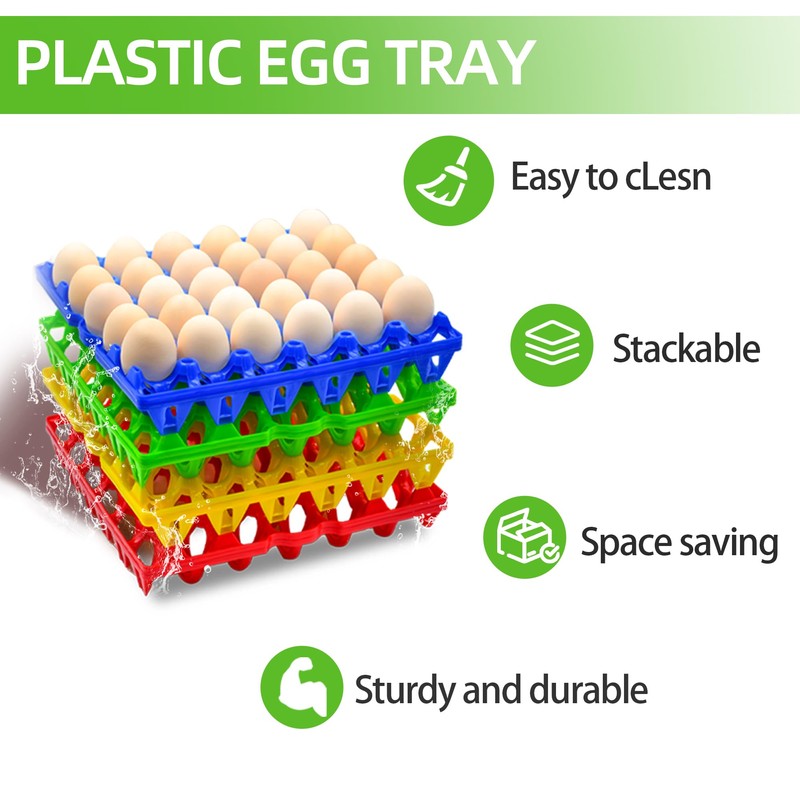 Aqwxc 8-Pack Plastic Egg Tray Egg Crate, 30-Egg Flats for
