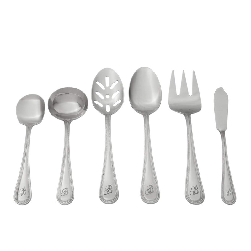 RiverRidge Monogrammed Beaded Flatware Set - B - 46-Piece Silverware
