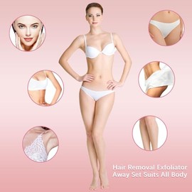 Chengu Kit de depilación facial y piernas de cristal de 62 piezas para mujeres, 2 tamaños, 60 papeles de lija de exfoliación fina para el cuidado de l