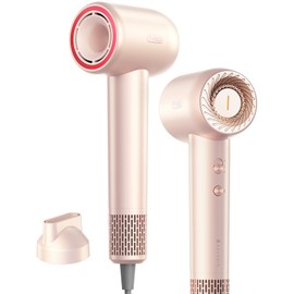 TYMO Ionic Hair Dryer for Women, High Speed Travel Blow Dryer for 5X Faster Drying & 0 Damage, Professional Portable Quiet Hairdryer with 400M Negative Ions, 4 Temps& 2 Speeds, 110,000 RPM, Gold Blush