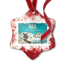 NEONBLOND Christmas Ornament Vail Ski Resort - Colorado Ski Resort, red