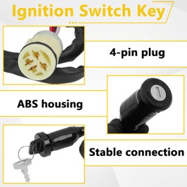 TXRXIZ Ignition Switch Key, Compatible with Honda ATV Rancher 350 400 420 TRX350 TRX420 TRX450 Foreman TRX350FM 4x4 2000-2006 Replace 35100-HP5-600 35100-HP0-A71 Waterproof Ignition Switch