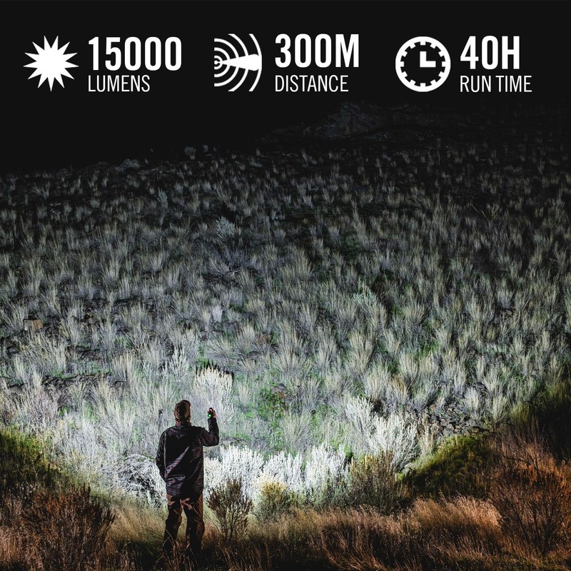 Coast XP80R 15000 Lumen Rechargeable Dual-Power LED Flashlight with POWERiQ™