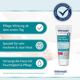 tetesept Schrunden-Salbe Repair+ ‚Äì Fu√ücreme mit Hydro-Lipid Komplex, Dexpanthenol + Sheabutter ‚Äì Fu√üsalbe zur effektiven Reduktion rissiger Haut ‚Äì 1 x 60 ml (Packung mit 2)