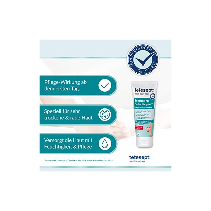 tetesept Schrunden-Salbe Repair+ ‚Äì Fu√ücreme mit Hydro-Lipid Komplex, Dexpanthenol +