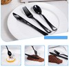 200 Count Black Plastic Forks, Heavy Duty Disposable Cutlery