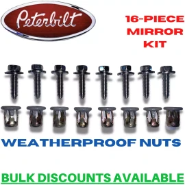 Peterbilt 1939 - Current Peterbilt Tractor Semi Truck Door Mirror Bolts Jack Nuts KIT OEM
