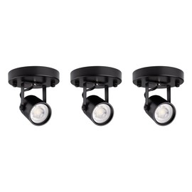 mirrea 3 Pack Black Ceiling Spotlight Bulb Replaceable LED Spot Lights 8W GU10 Bulb 3000K Warm White 90 CRI 38° Beam Angle