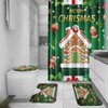 Moladika 4 Pcs Merry Christmas Shower Curtain Sets with Rugs