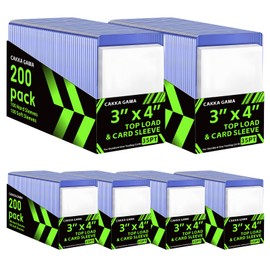 1200 PCS Card Sleeves Top Loaders for Cards, Hard Plastic Toploaders, Baseball Trading Card Holder Protectors (600 Toploaders + 600 Sleeves)
