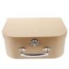 Operitacx Paperboard Suitcase Box, Kraft Paper Lockable Box with handle,