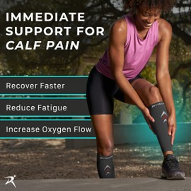 Calf Compression Sleeves Men Women Shin Splints Running (Pair Purple) (M)