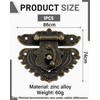 WUNZILO Antique Embossing Latch Hasp Lock Wooden Case Hasp Latch