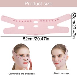 QEXUJOW Gesichtsstraffungsbänder,V Gesichtsmasken,Wiederverwendbare V-Linienmask,für Doppelkinn und schlaffe Gesichtshaut(Rosa)