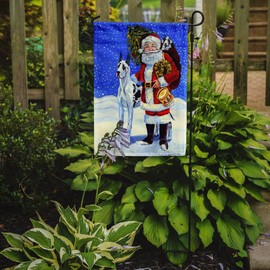 Caroline's Treasures 7083GF Harlequin Great Dane with Santa Claus Flag Garden Size, Small, Multicolor
