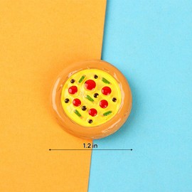 5Pcs Miniature Resin Pizzas - Doll Food Props - Resin Cabochons for Slime, Jewelry Making, or Decoden(NOT Edible)