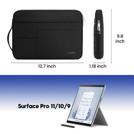 Omnpak Laptop Sleeve for 12.9 inch Surface Pro 11/10/9 ;12.3inch Surface Pro X/7+/7/6/5/4/3 ；Waterproof and scratch-resistant laptop case with pockets and handles