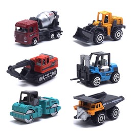 Srliya 6 Pieces Alloy Engineering Vehicle Model Toys, Construction Cars, Toys, Die-Cast Engineering Vehicle Toy Set, Alloy Metal Car Toy Set for Toddlers,
