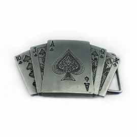 Royal Flush Belt Buckle for Men Poker Cards Belt Buckle, Straight Flush Belt Buckle Playing Cards Belt Buckle Lucky Royal Flush Belt Buckle Men’s Ace Spade Poker Belt Buckle Jewelry