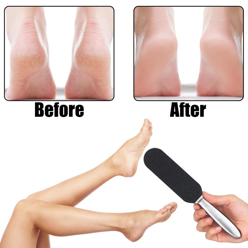 Professionelle Pediküre-Fußfeile, Edelstahl-Fußraspelfeile, Hornhautentferner für harte Haut