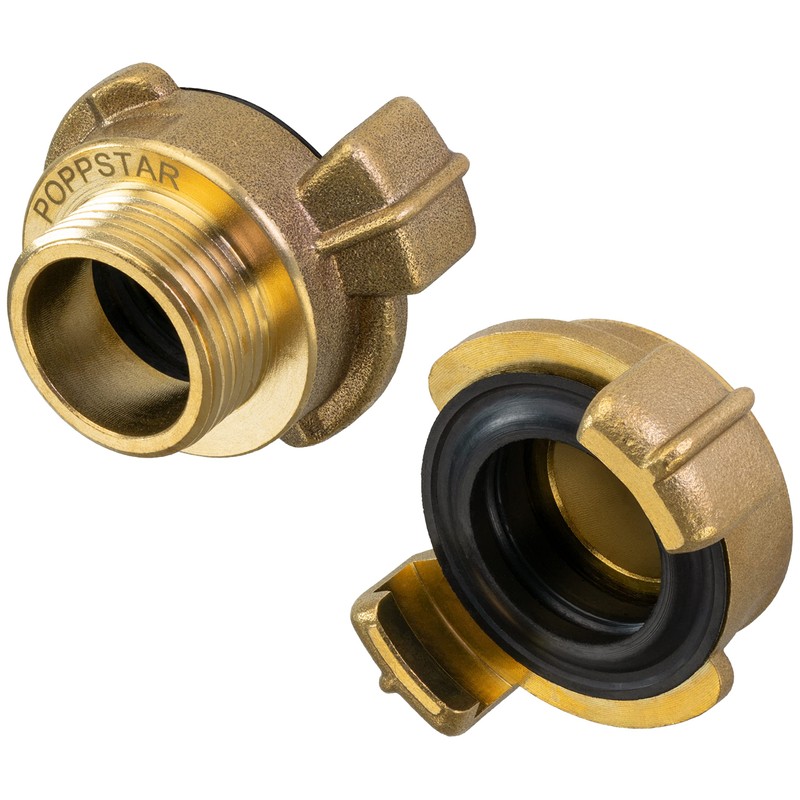 Poppstar Brass Quick Coupling 3/4 Inch Male Thread (G 3/4