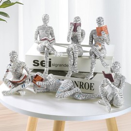 GRAPMKTG Home Decor Pulp Reading Women Thinker Statue Aesthetic Sculpture Room Decor Modern Abstract Decoration on Shelf Table Desk for Living Room Office Bedroom H