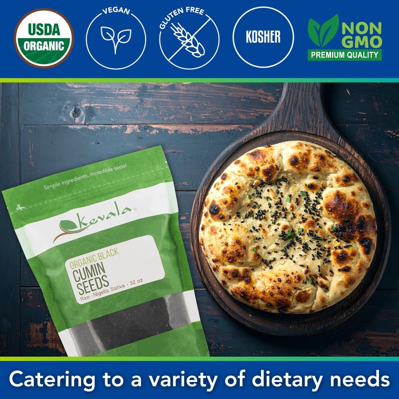 Kevala Organic Black Cumin Seeds (Nigella Sativa) – Raw Seeds