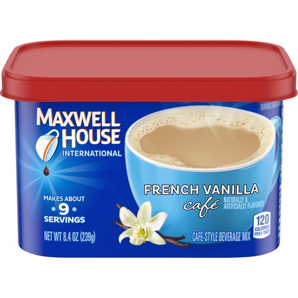 Maxwell House International French Vanilla Café Instant Coffee (8.4 oz Canisters, Pack of 4)