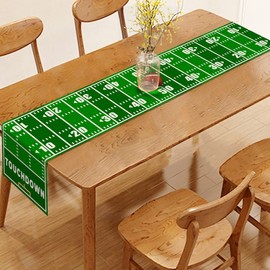 Vohado Football Field Table Runner American Football Birthday Party Decoration Touch Down Boy Sport Decor for Office Kitchen Home