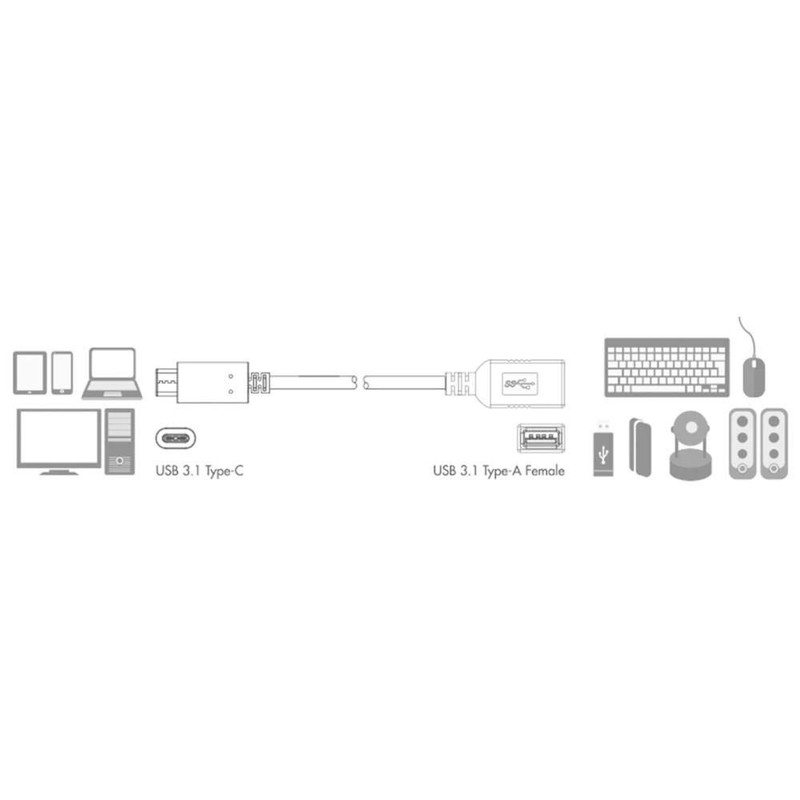 LogiLink CU0098 - USB 3.1 (Gen1) Kabeladapter (15cm), USB-C Stecker