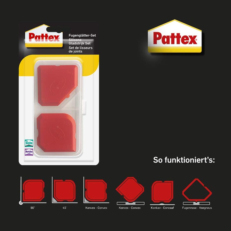 Pattex Grout Smoother Set, 2 Joint Spatulas for Professional Smoothing,