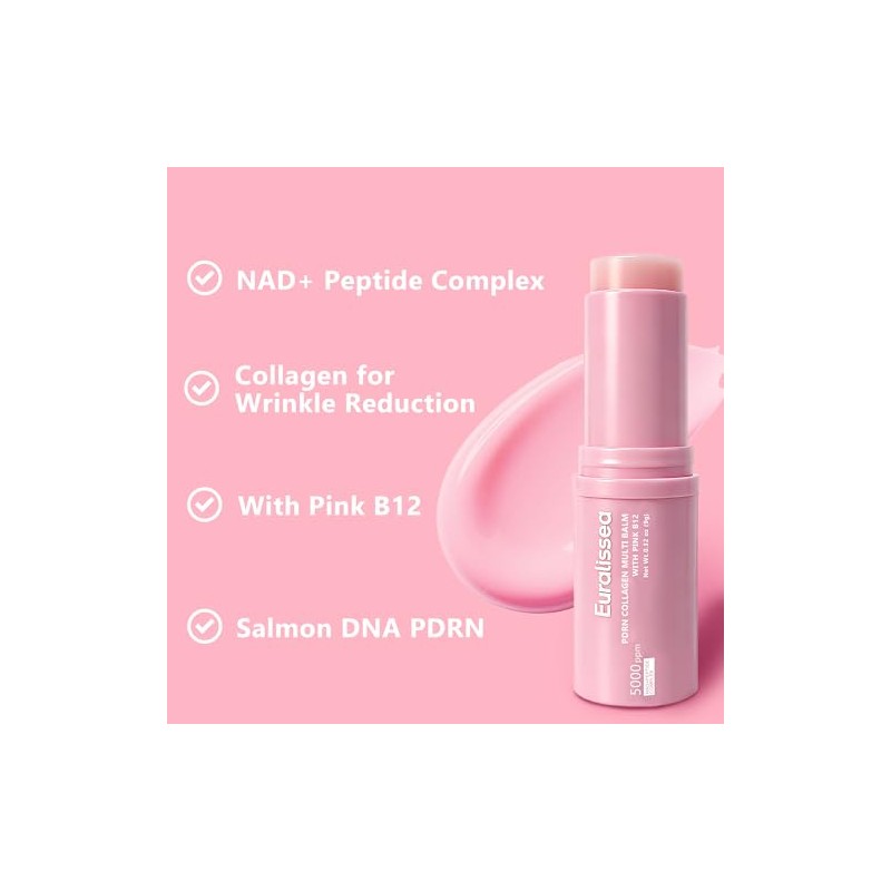 PDRN Collagen Multi Balm Stick & Eye Patches Set, Pink