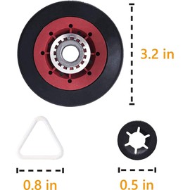 8536974 Dryer Drum Support Roller Kit Compatible With Top Brand Replacement With W10314173, 3396802, 3401846, WPW10314173, 3388342, 8536974 and AP6019303 (2-PACK)