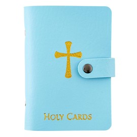 Voyage in Faith Holy Card Holder Plus 4 Free Holy Cards Included (Light Blue)