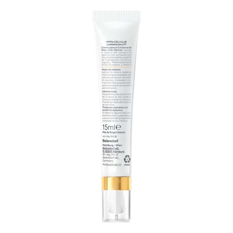 Contorno Ojos Nivea Luminous Ácido Hialurónico 15ml