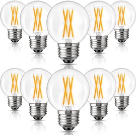 Romanjoy 6W G16.5 LED Light Bulb 60 Watt Equivalent, Small Globe Dimmable E26 Edison Bulbs, 2700K Soft Warm Light Bulbs for Pendant Chandeliers, Ceiling Fans, Vanity, 10 Pack