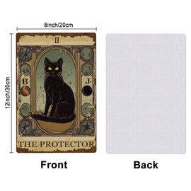 SUPERDANT Black Cat Tin Sign Tarot Card Cat Tin Signs Vintage Metal Tin Signs Cat Signs Metal Wall Art Signs and Plaque for Bar Cafe Playroom Man Cave Home Retro Wall Art Decor