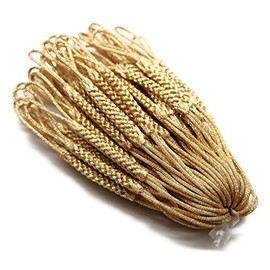 Rayon Double Base Rope, Set of 50, Lanyard Netting Cord, Amulet (Gold)