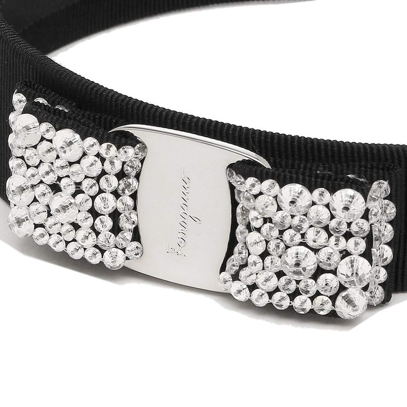 Ferragamo 342758 524893 Women's Headband Accessory, Vara Ribbon, Crystal
