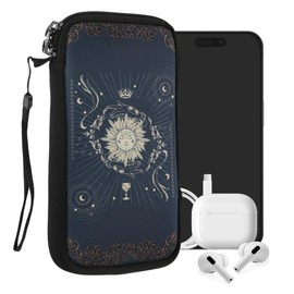 kwmobile Carcasa para móvil tamaño XL - 6,7/6,8" - Funda Universal con Cremallera - Estuche de Neopreno - Figuras del Tarot