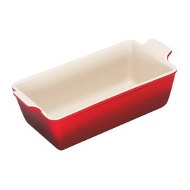 Le Creuset Stoneware Heritage Loaf Pan, 9" x 5" x 3" (1.5 qt.), Cerise