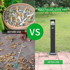 GILDRON Commercial Trash Cans, 46.46" Commercial Trash Receptacles, Vertical Ashcan Container for Business or Home