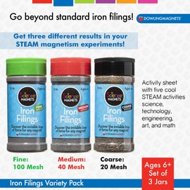 Dowling Magnets Iron Filings, Variety, Laboratory Science, Science Resources, Grades 1+, Pack of 3 (DO-731050)