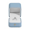 Woodten Elegant Sky Blue Ring Box Leather Engagement Ring Box
