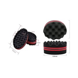 SYXLS Pack of 4 Hair Sponge Brushes, Small Holes Hair Sponge Brushes, Double Sided Two in One Magic Twist Dread Hair Sponge Afro Coils Hair Curling Brush for Home and Barber