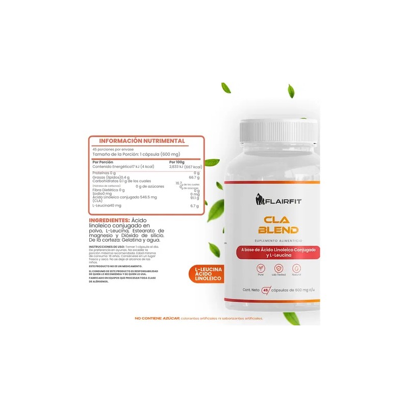 Flairfit Cla Blend Acido Linoleico Y L-leucina 45 Caps Sfn